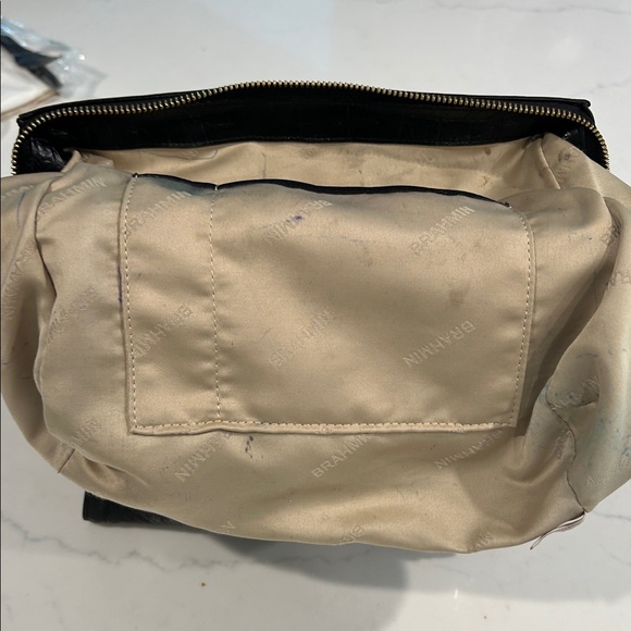 Brahmin Black and Gold Quilted Satchel - Picture 10 of 11